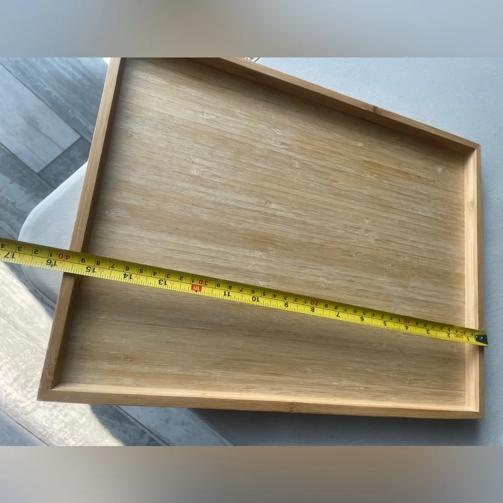 Serving Surface Wooden Tray Tan Yellow